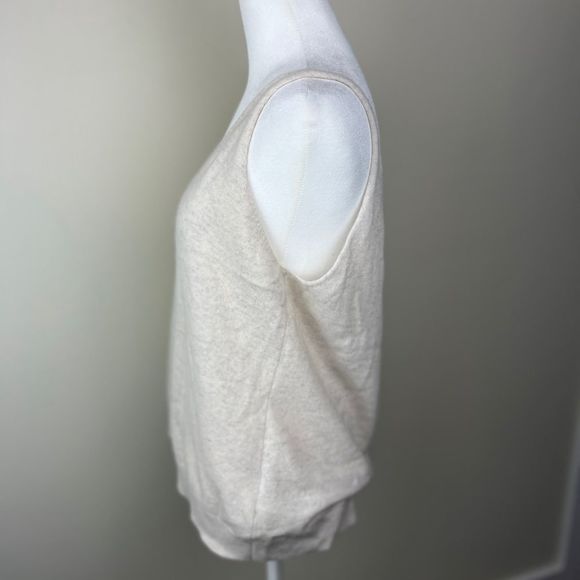 Club Monaco Signature Soft Cashmere Oatmeal Knit Sweater V-Neck Tank Top Sz CL - Picture 6 of 11